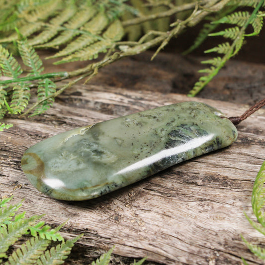 NZ Greenstone XLarge Toki Pendant Hapopo Pounamu