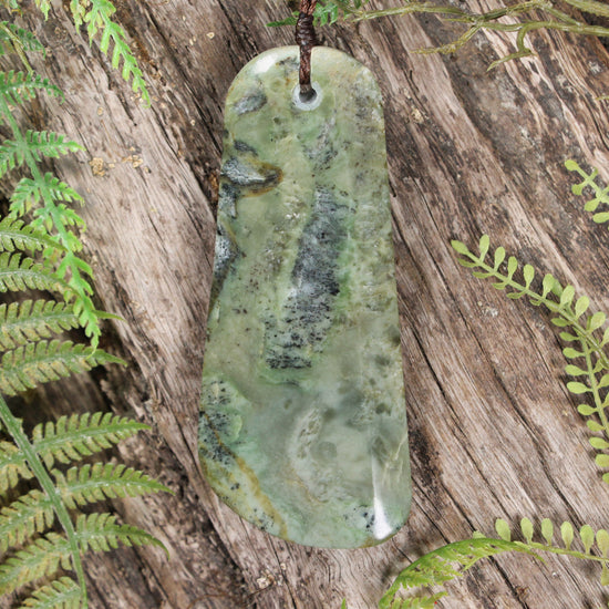 NZ Greenstone XLarge Toki Pendant Hapopo Pounamu