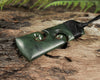 NZ Greenstone Medium Toki with Koru Pendant (BH968) Rimu Pounamu