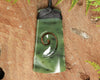 NZ Greenstone Medium Toki with Koru Pendant (BK374) Hapopo Pounamu