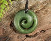 NZ Greenstone Small Koru Pendant (BK589) Hapopo Pounamu