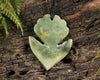 NZ Greenstone Piwakawaka Fantail Pendant (BK640) Flower Jade Pounamu