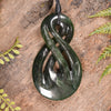 NZ Greenstone Medium Twist Pendant (BK809) Kawakawa Pounamu