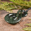 NZ Greenstone Medium Twist Pendant (BK809) Kawakawa Pounamu