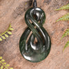 NZ Greenstone Medium Twist Pendant (BK809) Kawakawa Pounamu