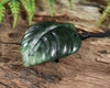 NZ Greenstone Kawakawa Leaf Pendant (BK891) Kawakawa Pounamu