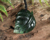 NZ Greenstone Kawakawa Leaf Pendant (BK891) Kawakawa Pounamu