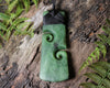 NZ Greenstone XLarge Toki with Koru Pendant (BK992) Hapopo Pounamu