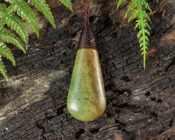 NZ Greenstone Medium Roimata Pendant (BM059) Flower Jade Pounamu