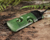 NZ Greenstone Large Toki with Koru Pendant (BM106) Hapopo Pounamu