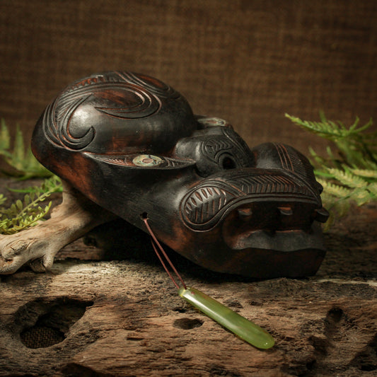 NZ Wood Wheku Mask Sculpture (BM196)