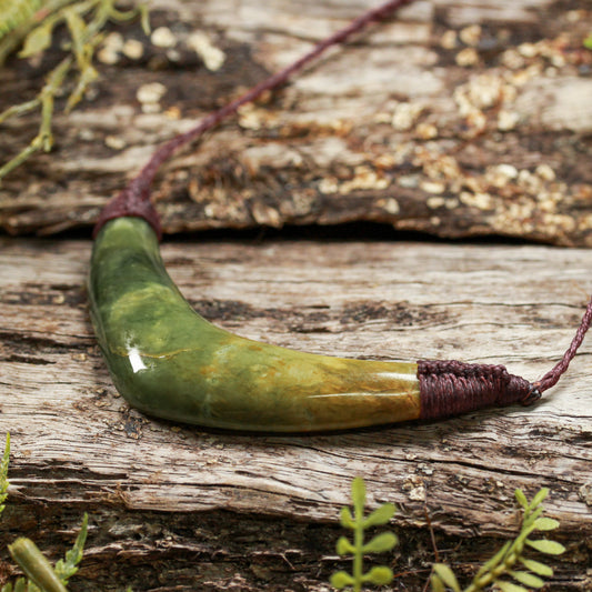 NZ Greenstone Large Kōuma Breastplate Pendant (BM704) Flower Jade Pounamu