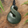 NZ Greenstone Small Twist Pendant (BM761) Rimu Pounamu