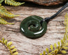 NZ Greenstone Small Koru Pendant (BN166) Kawakawa Pounamu
