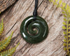 NZ Greenstone Small Koru Pendant (BN166) Kawakawa Pounamu