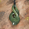 NZ Greenstone Medium Koru Twist Pendant (BN199) Hapopo Pounamu