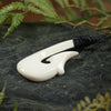 NZ Bone Medium Hei Matau Pendant (BN209)