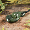 NZ Greenstone Medium Koru Twist Pendant (BN437) Hapopo Pounamu