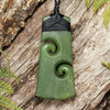 NZ Greenstone Medium Toki with Koru Pendant (BN489) Hapopo Pounamu