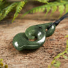 NZ Greenstone Medium Koru Twist Pendant (BN490) Hapopo Pounamu