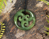 NZ Greenstone Medium Koru Pendant (BN662) Hapopo Pounamu