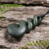 NZ Greenstone Medium Twist Pendant Rimu Pounamu