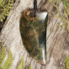NZ Greenstone Large Freeform Niho Taniwha Tooth Pendant (BT642) Totoweka Pounamu