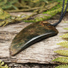 NZ Greenstone Large Freeform Niho Taniwha Tooth Pendant (BT642) Totoweka Pounamu