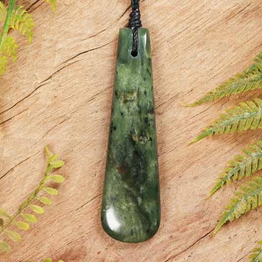 NZ Greenstone Medium Roimata Pendant (BT740) Rimu Pounamu