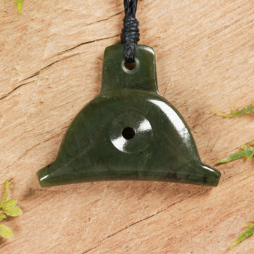 NZ Greenstone Shepard Dog Whistle Pendant (BT739) Rimu Pounamu