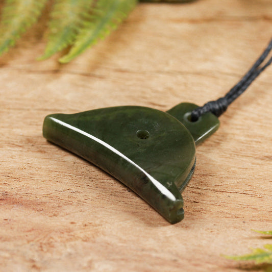 NZ Greenstone Shepard Dog Whistle Pendant (BT739) Rimu Pounamu