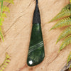 NZ Greenstone Large Roimata Pendant (BT749) Kawakawa Pounamu