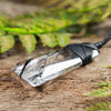 Quartz with Black Tourmaline Small Toki Pendant (BT754)