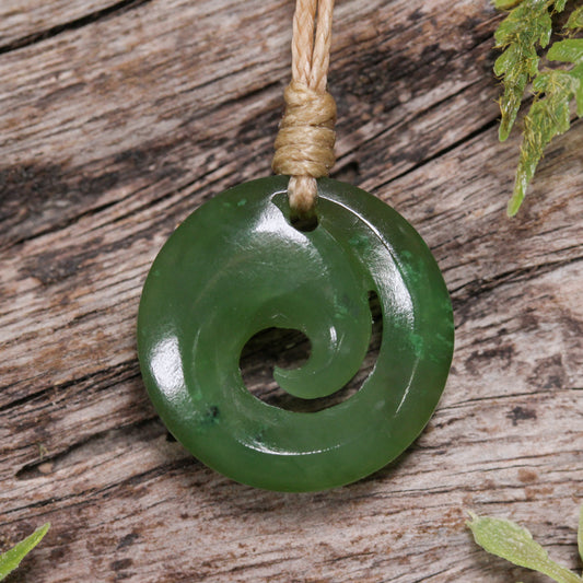 NZ Greenstone XSmall Koru Pendant Hapopo Pounamu