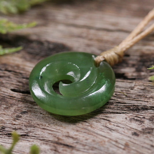 NZ Greenstone XSmall Koru Pendant Hapopo Pounamu