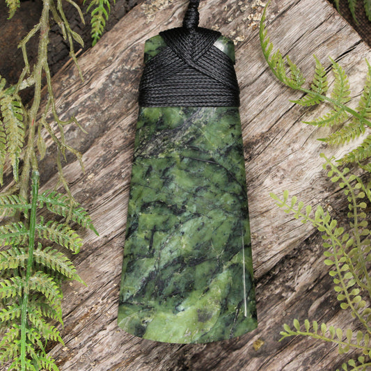 NZ Greenstone XXLarge Toki Pendant Douglas Creek Pounamu