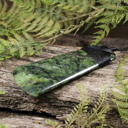 NZ Greenstone XXLarge Toki Pendant Douglas Creek Pounamu