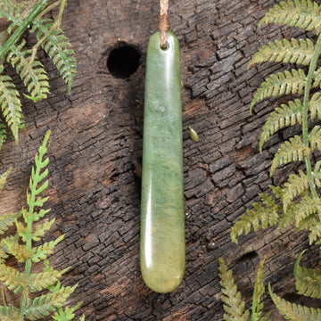 NZ Greenstone Large Roimata Pendant Flower Jade Pounamu