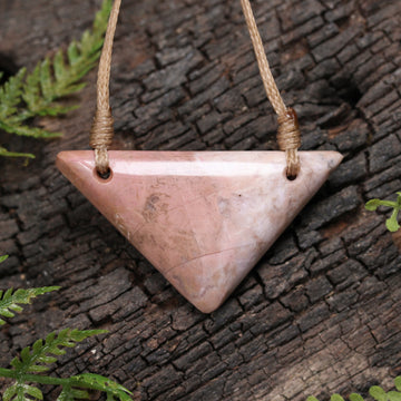 NZ Rhodonite Small Kōuma Breastplate Pendant