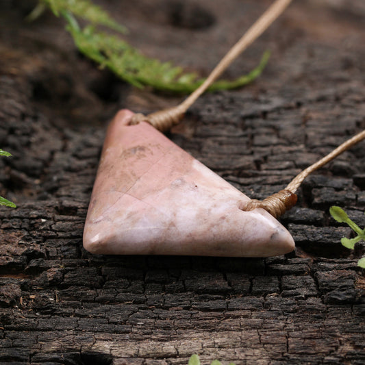 NZ Rhodonite Small Kōuma Breastplate Pendant