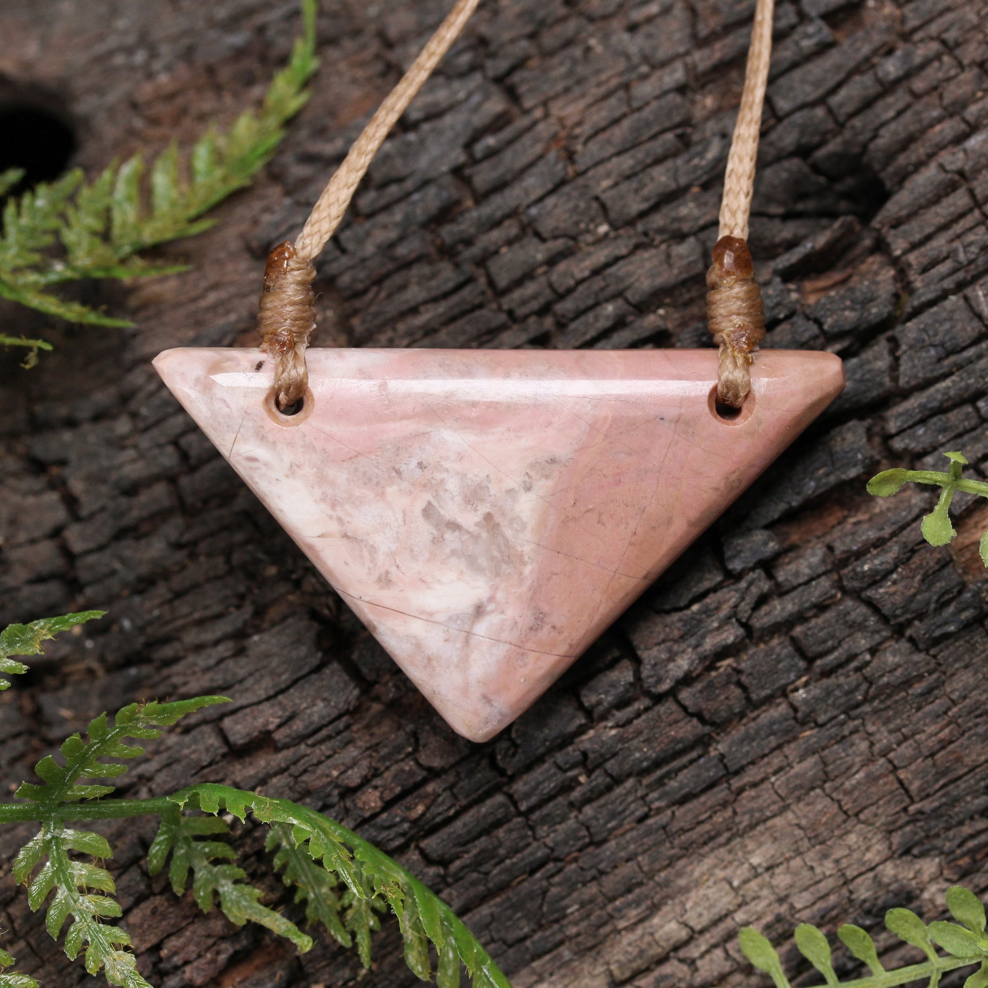 NZ Rhodonite Small Kōuma Breastplate Pendant