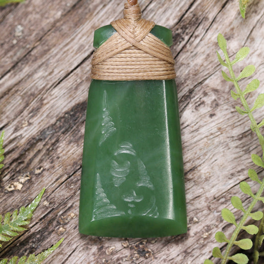 NZ Greenstone Small Toki Pendant (BT794) Hapopo Pounamu