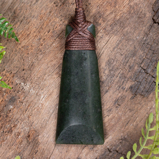 NZ Greenstone Small Toki Pendant Rimu Pounamu
