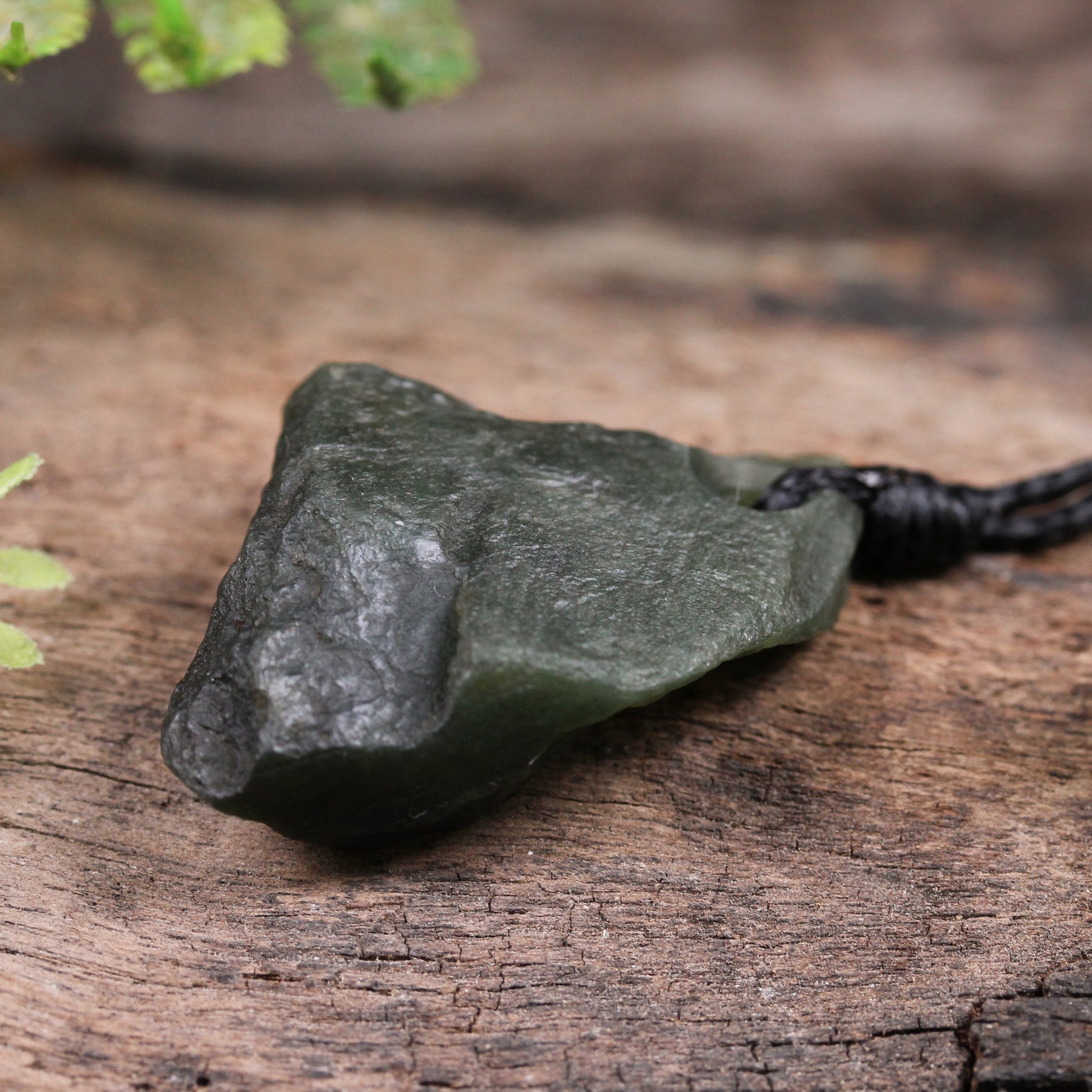 NZ Greenstone Small Freeform Pendant Kawakawa Pounamu