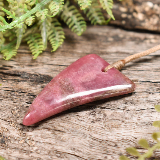 Rhodonite Small Niho Taniwha Tooth Pendant
