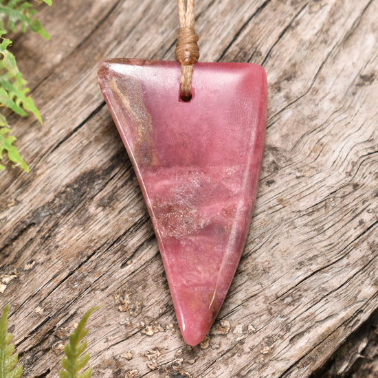 Rhodonite Small Niho Taniwha Tooth Pendant