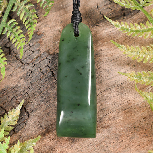 NZ Greenstone Small Freeform Toki Pendant Hapopo Pounamu
