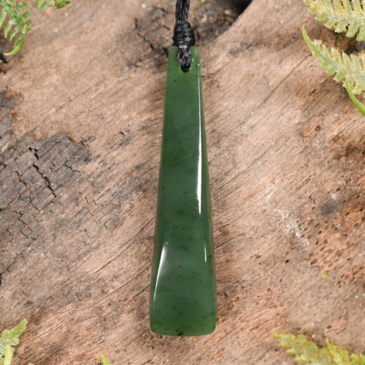 NZ Greenstone Small Freeform Toki Pendant Hapopo Pounamu