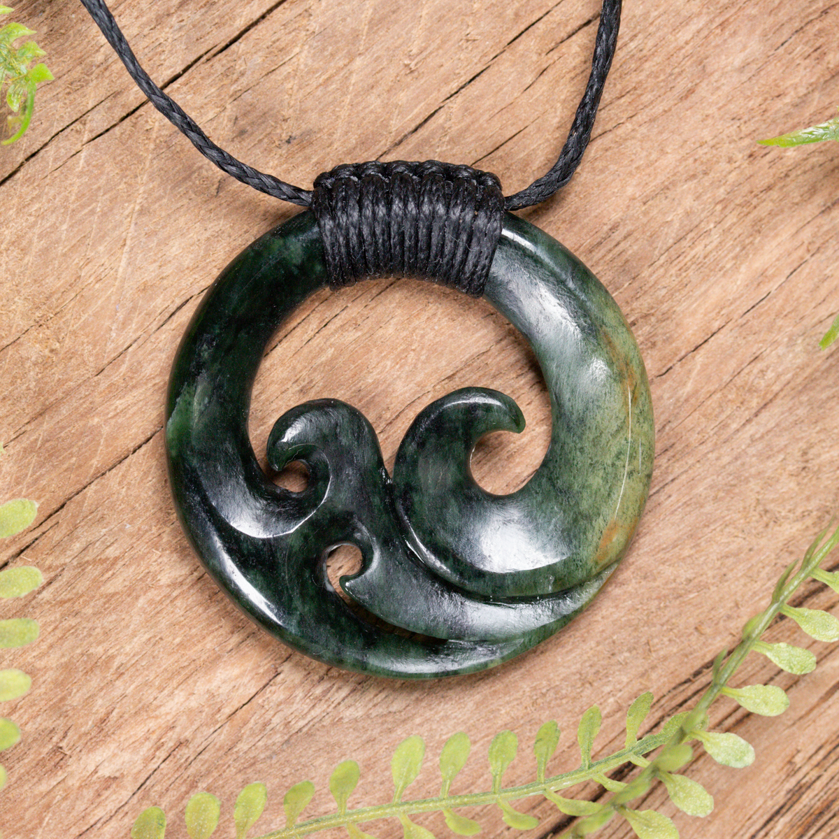 NZ Greenstone Medium Koru Pendant Flower Jade Pounamu