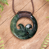 NZ Greenstone Medium Koru Pendant Flower Jade Pounamu
